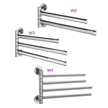 Factory Direct High Quality Bathroom Movable Towel Rack 304 Stainless Steel Folding Rotary Towel Bar Double